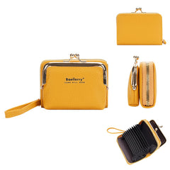 New Japanese Women's Lychee Zipper Accordion Card Holder Wallet