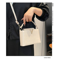Stone-patterned Hand-held Fashionable Single-shoulder Retro Crossbody Trendy Ladies' Bucket Bag
