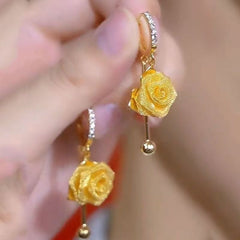 Elegant Rose Earrings, Fashionable and High-end Ear Buckles, Exquisite and Grand Earrings