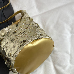 Trendy Sequined Niche Design Bags, Versatile Women's Bags, Chain Crossbody Bags, Single-shoulder Bucket Bags