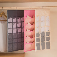 Wholesale of Fabric Wall-mounted Underwear Storage Bags, Sock Storage Hanging Bags, Double-sided Storage Bags