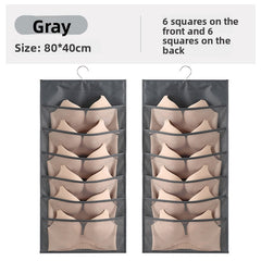 Wholesale of Fabric Wall-mounted Underwear Storage Bags, Sock Storage Hanging Bags, Double-sided Storage Bags