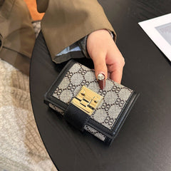 Ladies' New Style Multi-card Slots Three-fold Buckle Short and Long Wallet