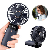 Portable USB Mini Fan- Handheld Cooling Fan Rechargeable Electric LED Fan, Handheld Fan With Phone Stand- Office household Desk Mini Fan HF