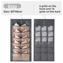 Wholesale of Fabric Wall-mounted Underwear Storage Bags, Sock Storage Hanging Bags, Double-sided Storage Bags