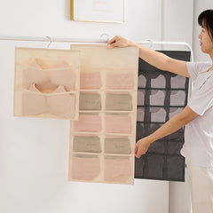 Wholesale of Fabric Wall-mounted Underwear Storage Bags, Sock Storage Hanging Bags, Double-sided Storage Bags