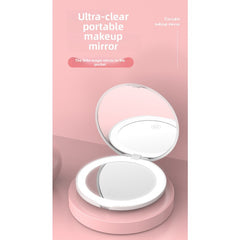 পোর্টেবল ডেস্কটপ ফোল্ডিং মিরর LED লাইট গ্রুমিংয়ের জন্য