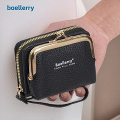 New Japanese Women's Lychee Zipper Accordion Card Holder Wallet