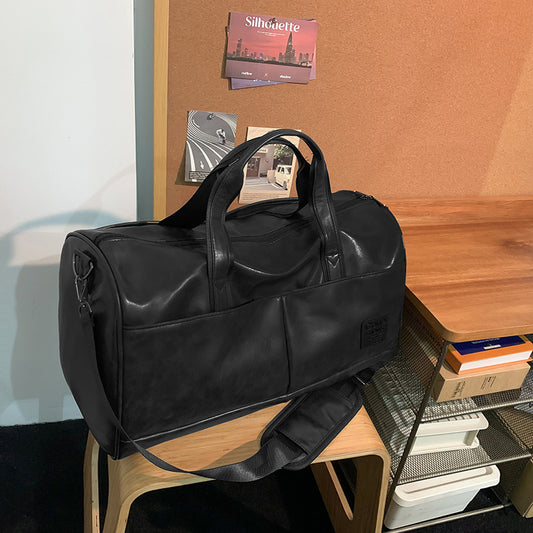 Men's Large Capacity Leather Fitness Single Shoulder Bag