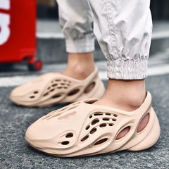 Couple's Large Size Solid Color Coconut Holes Shoes