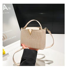 Stone-patterned Hand-held Fashionable Single-shoulder Retro Crossbody Trendy Ladies' Bucket Bag