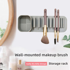Multi-functional Washing, Brushing and Drying Integrated Makeup Brush, Silicone Beauty Brush Drying Rack, Automatic Adsorption Rack