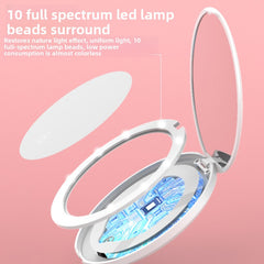 পোর্টেবল ডেস্কটপ ফোল্ডিং মিরর LED লাইট গ্রুমিংয়ের জন্য