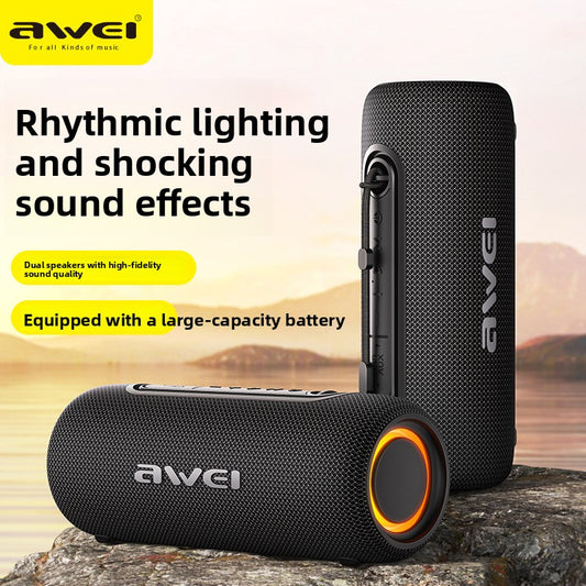 Awei KA8 Portable Stereo Bluetooth Speaker with Colorful Lighting and IPX5 Waterproof Series Speaker