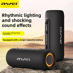 Awei KA8 Portable Stereo Bluetooth Speaker with Colorful Lighting and IPX5 Waterproof Series Speaker