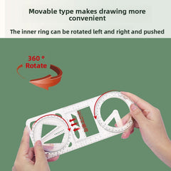 Multifunctional Drawing Ruler Protractor Suitable for Students of All Ages
