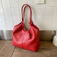 Solid-color Minimalist Tote Bag, A Fashionable, Versatile and High-end Single-shoulder Underarm Bag for Women