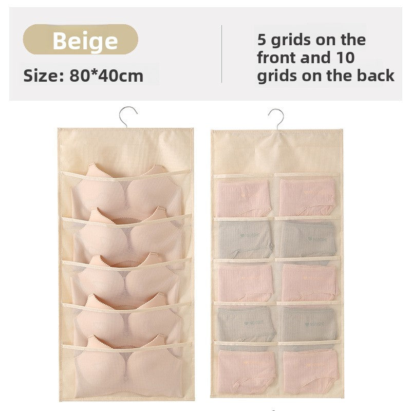 Wholesale of Fabric Wall-mounted Underwear Storage Bags, Sock Storage Hanging Bags, Double-sided Storage Bags