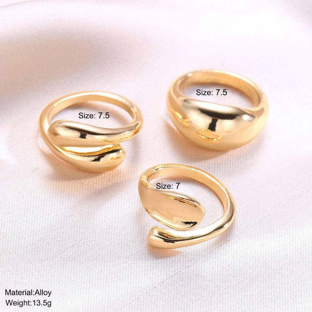 Trendy Irregular Opening Fashion Gold Ring
