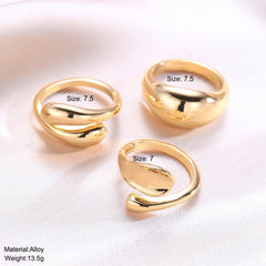 Trendy Irregular Opening Fashion Gold Ring
