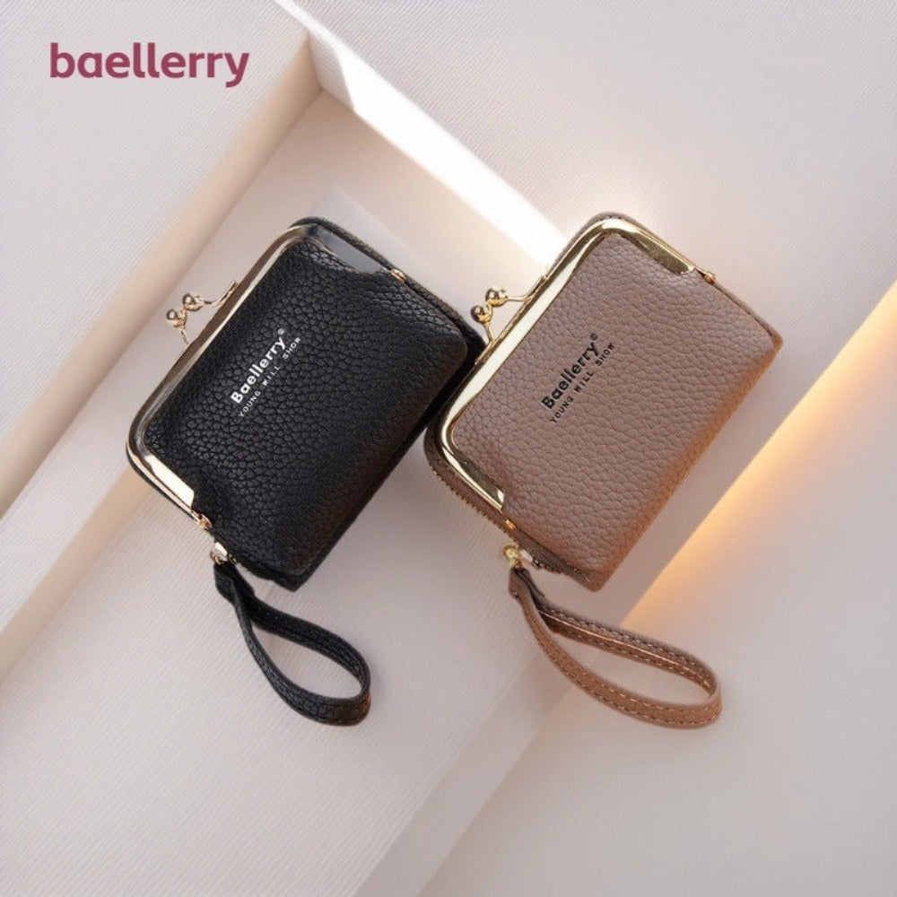 New Japanese Women's Lychee Zipper Accordion Card Holder Wallet
