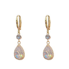 Shiny and Exquisite Water Drop Earrings, Crystal Earrings, High-end, Fashionable and Versatile Earrings