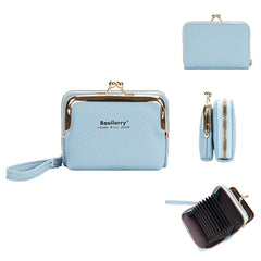 New Japanese Women's Lychee Zipper Accordion Card Holder Wallet