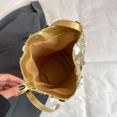 Trendy Sequined Niche Design Bags, Versatile Women's Bags, Chain Crossbody Bags, Single-shoulder Bucket Bags