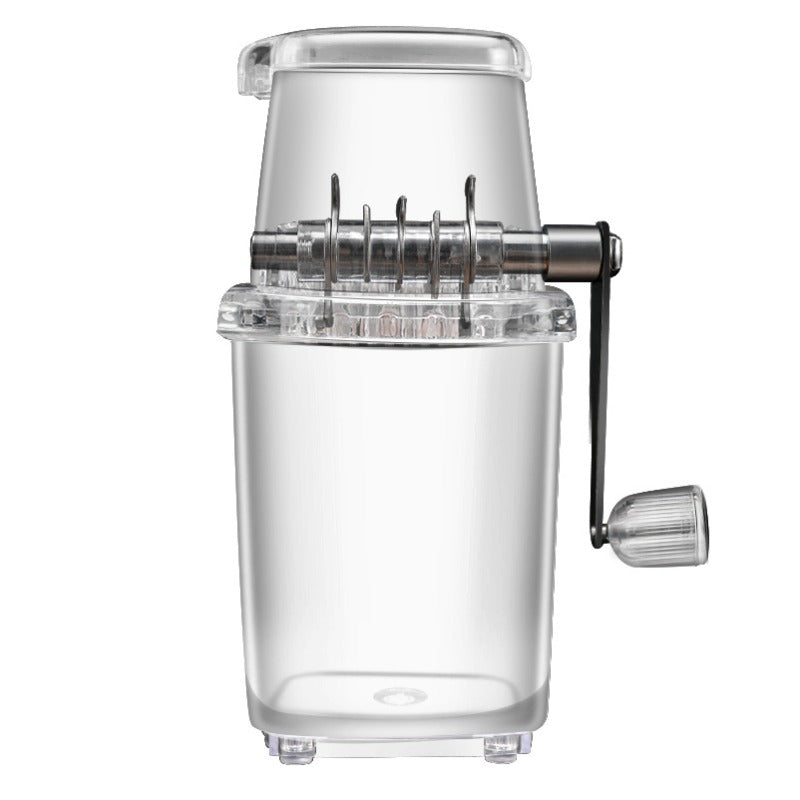 DIY Manual Ice Crusher, Transparent Multi-purpose Hand-cranked Shaved Ice Machine