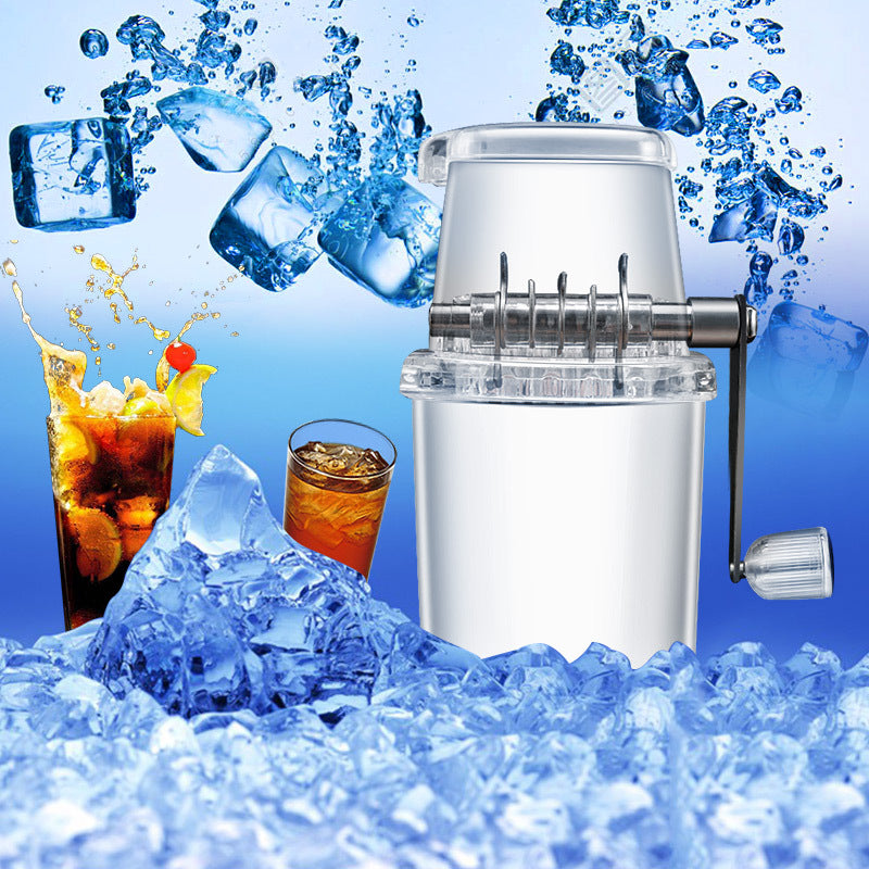 DIY Manual Ice Crusher, Transparent Multi-purpose Hand-cranked Shaved Ice Machine