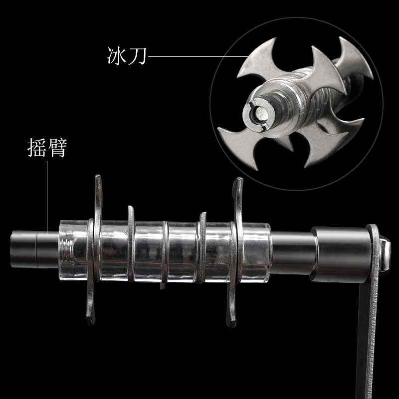 DIY Manual Ice Crusher, Transparent Multi-purpose Hand-cranked Shaved Ice Machine