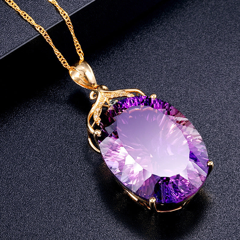Amethyst Water Drop Rose Gold Necklace, Bracelet, Ring & Earring Set of 4