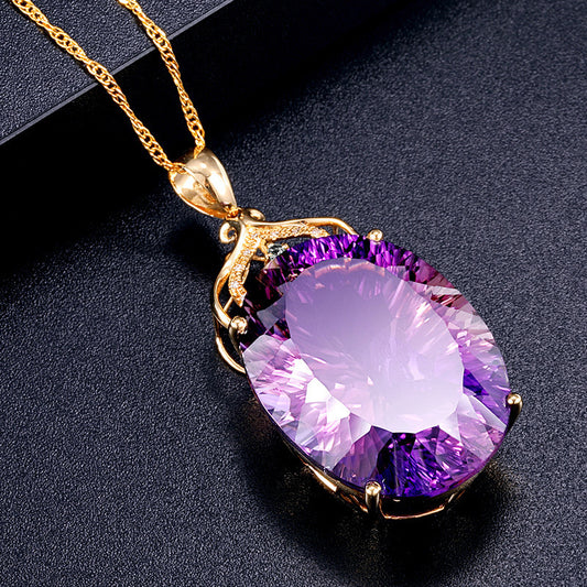 Amethyst Water Drop Rose Gold Necklace, Bracelet, Ring & Earring Set of 4