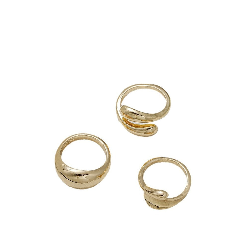 Trendy Irregular Opening Fashion Gold Ring