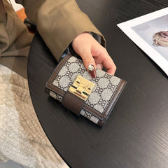 Ladies' New Style Multi-card Slots Three-fold Buckle Short and Long Wallet
