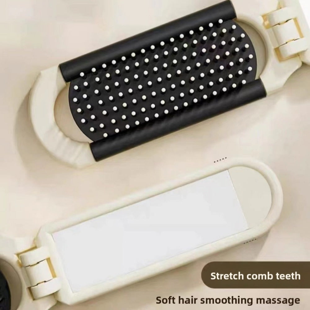 Portable Mini Folding Airbag Comb for Ladies with A Mirror
