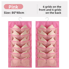 Wholesale of Fabric Wall-mounted Underwear Storage Bags, Sock Storage Hanging Bags, Double-sided Storage Bags