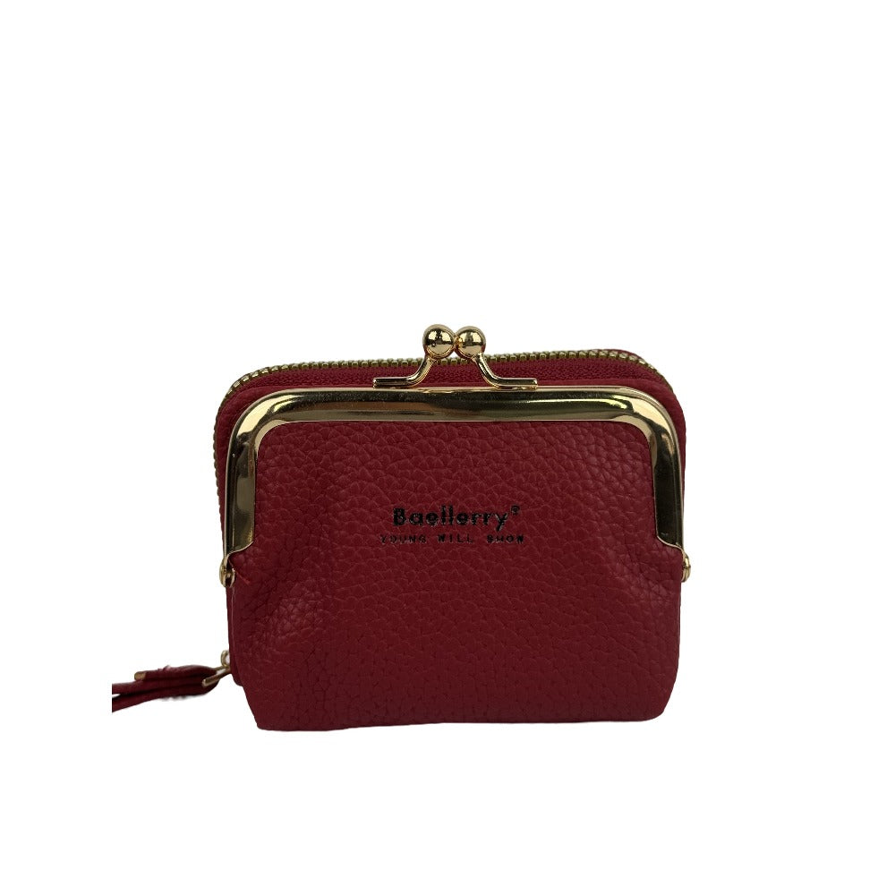 New Japanese Women's Lychee Zipper Accordion Card Holder Wallet