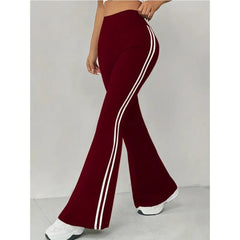 High-waisted, Sagging Casual Flared Pants, Yoga Pants, Slightly Flared Long Pants for Women