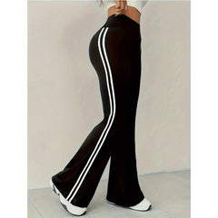 High-waisted, Sagging Casual Flared Pants, Yoga Pants, Slightly Flared Long Pants for Women