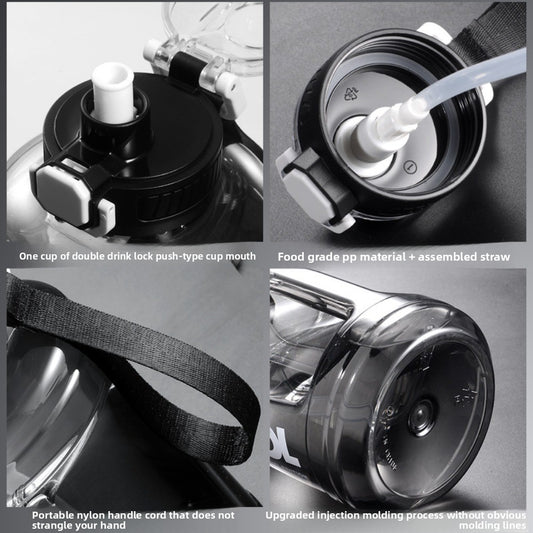 Summer Large Capacity Fitness Running Sports Kettle Food Grade High Temperature Resistant Plastic Straw Cup