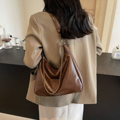 Soft Surface Retro Large-capacity Bag, Women's Single-shoulder Underarm Bag, Commuter Quality Crossbody Bag