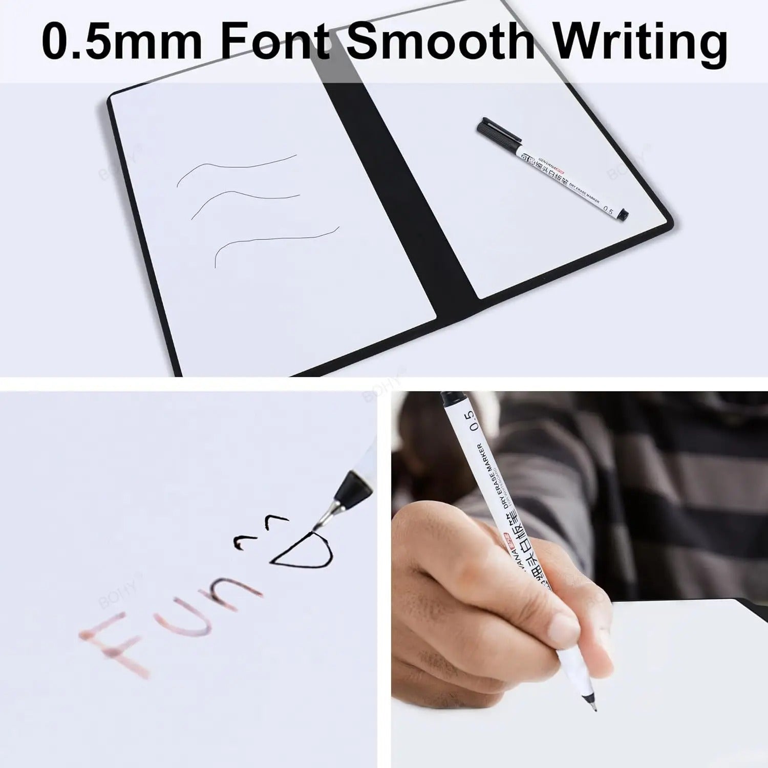 A5 Reusable Whiteboard Notebook Leather Memo Free Whiteboard Pen Erasing Cloth Weekly Planner Portable Stylish Office Notebooks