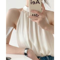 Off-the-shoulder Halter Top for Women, Sleeveless and Versatile Vest, with A Unique and Sophisticated Design