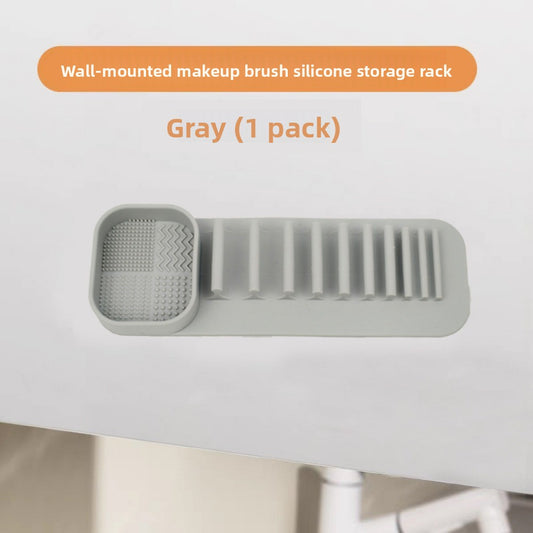 Multi-functional Washing, Brushing and Drying Integrated Makeup Brush, Silicone Beauty Brush Drying Rack, Automatic Adsorption Rack