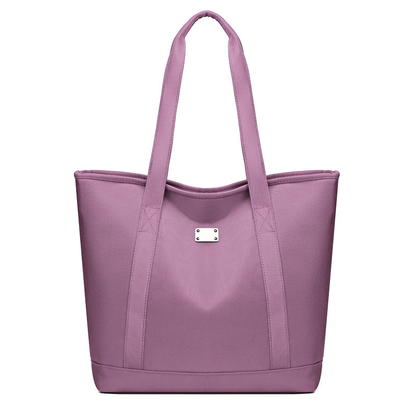 Solid Color Simple Tote Bag for Women, Casual Large-capacity Korean-style Trendy and Versatile Single-shoulder Bag for Ladies