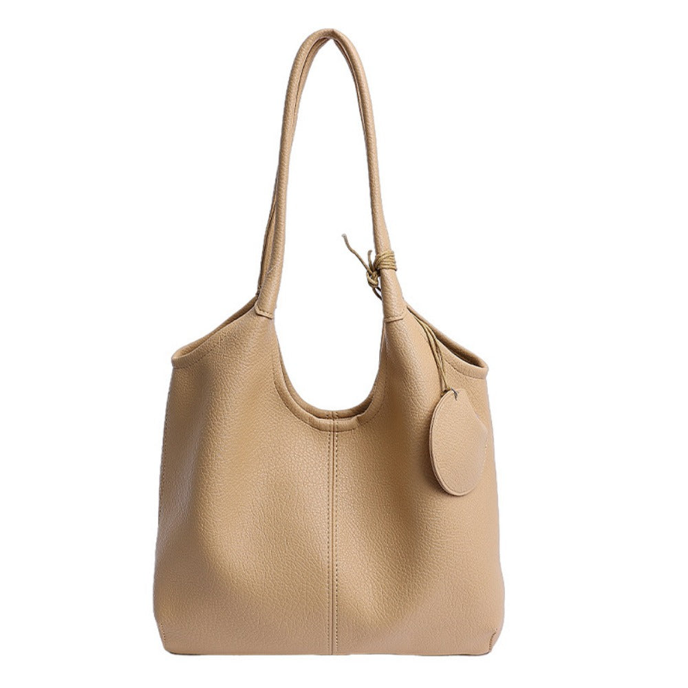 Solid-color Minimalist Tote Bag, A Fashionable, Versatile and High-end Single-shoulder Underarm Bag for Women