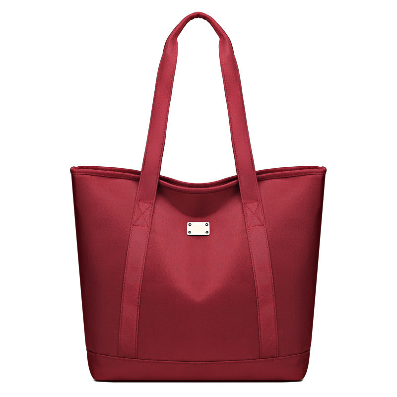 Solid Color Simple Tote Bag for Women, Casual Large-capacity Korean-style Trendy and Versatile Single-shoulder Bag for Ladies