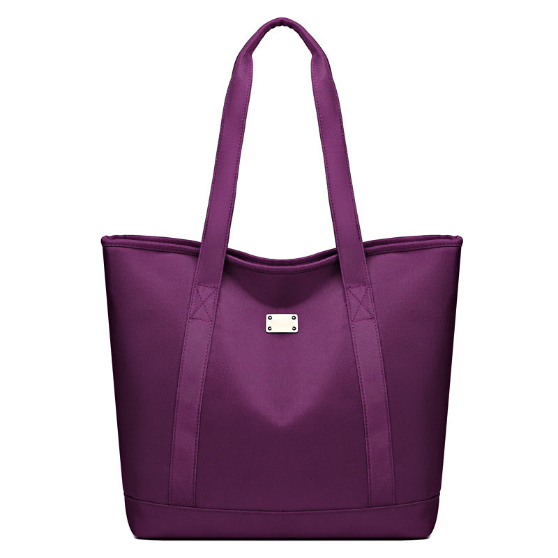 Solid Color Simple Tote Bag for Women, Casual Large-capacity Korean-style Trendy and Versatile Single-shoulder Bag for Ladies