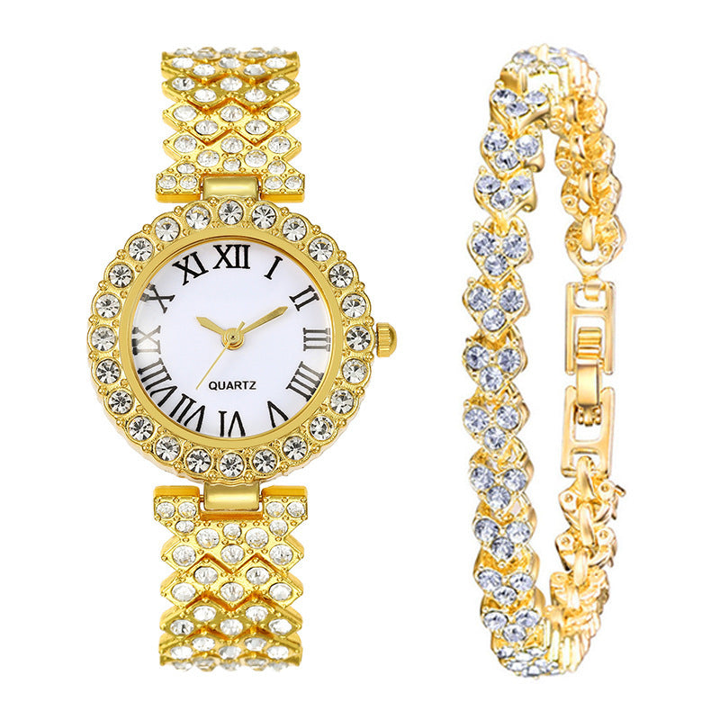Full Diamond Women's Watch with Free Diamond Bracelet